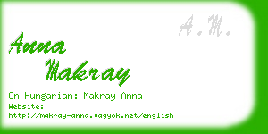 anna makray business card